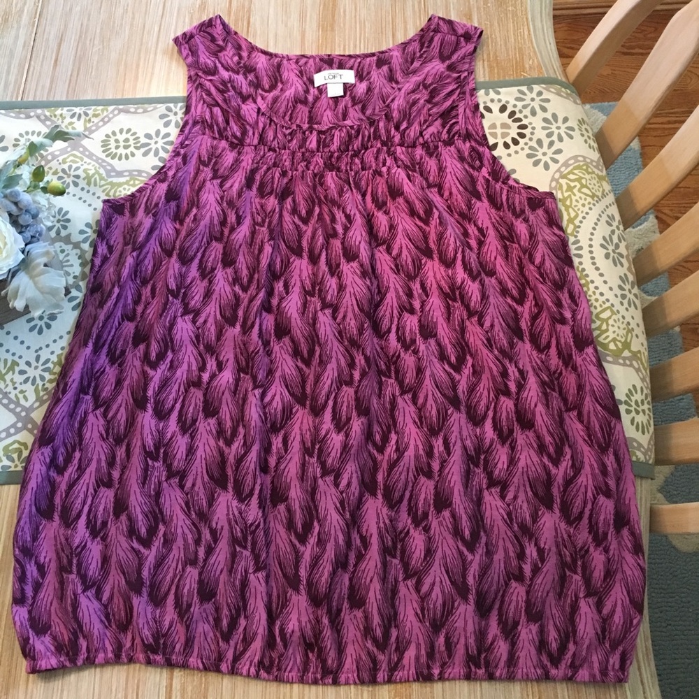 Ann Taylor Loft Feather Print Top